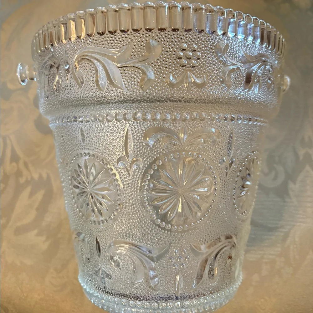 Vintage Brockway Pressed Glass Ice Bucket